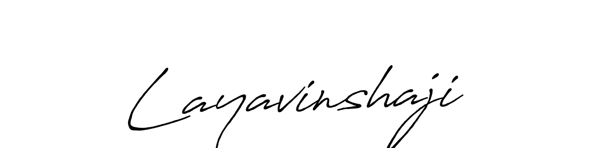 Make a beautiful signature design for name Layavinshaji. With this signature (Antro_Vectra_Bolder) style, you can create a handwritten signature for free. Layavinshaji signature style 7 images and pictures png