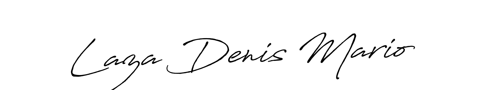 You should practise on your own different ways (Antro_Vectra_Bolder) to write your name (Laza Denis Mario) in signature. don't let someone else do it for you. Laza Denis Mario signature style 7 images and pictures png