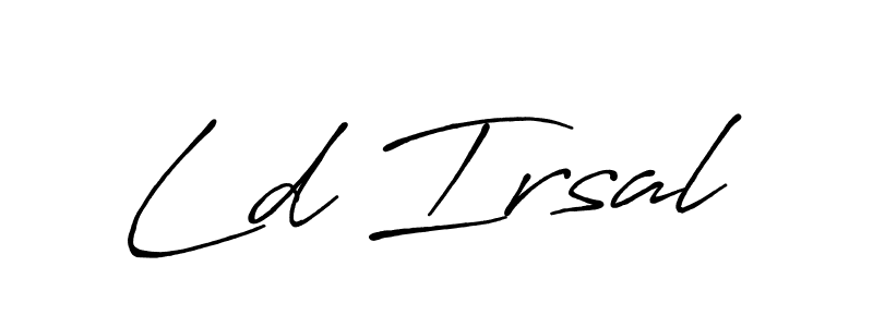 How to make Ld Irsal name signature. Use Antro_Vectra_Bolder style for creating short signs online. This is the latest handwritten sign. Ld Irsal signature style 7 images and pictures png