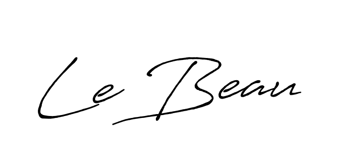 The best way (Antro_Vectra_Bolder) to make a short signature is to pick only two or three words in your name. The name Le Beau include a total of six letters. For converting this name. Le Beau signature style 7 images and pictures png