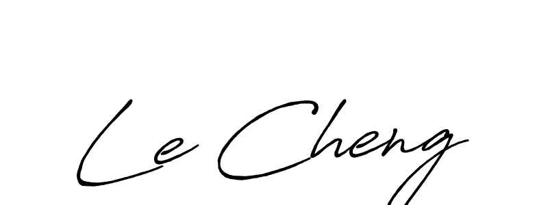 The best way (Antro_Vectra_Bolder) to make a short signature is to pick only two or three words in your name. The name Le Cheng include a total of six letters. For converting this name. Le Cheng signature style 7 images and pictures png
