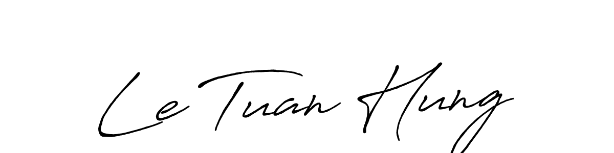 How to make Le Tuan Hung name signature. Use Antro_Vectra_Bolder style for creating short signs online. This is the latest handwritten sign. Le Tuan Hung signature style 7 images and pictures png