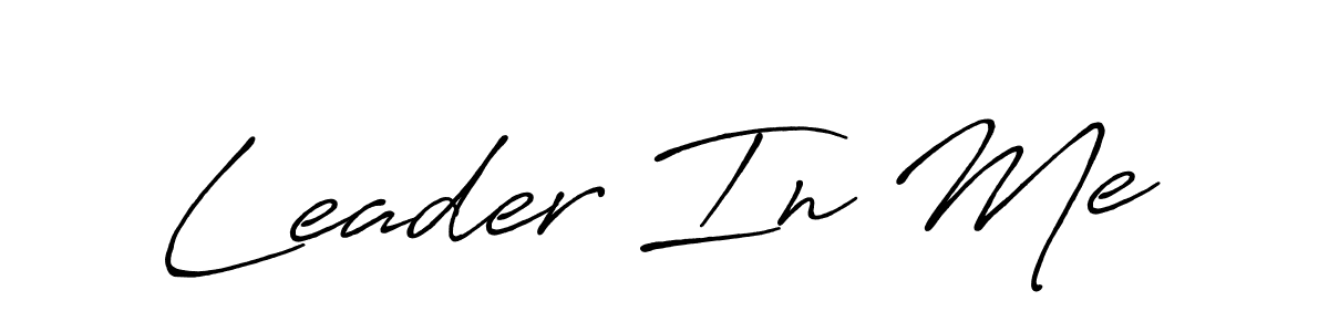 Create a beautiful signature design for name Leader In Me. With this signature (Antro_Vectra_Bolder) fonts, you can make a handwritten signature for free. Leader In Me signature style 7 images and pictures png