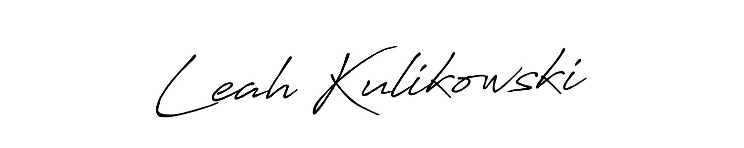 Make a beautiful signature design for name Leah Kulikowski. With this signature (Antro_Vectra_Bolder) style, you can create a handwritten signature for free. Leah Kulikowski signature style 7 images and pictures png