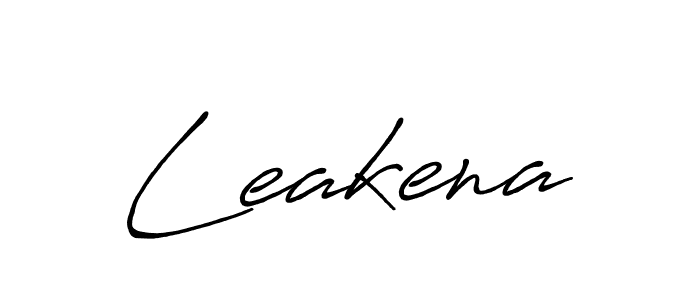 Make a beautiful signature design for name Leakena. With this signature (Antro_Vectra_Bolder) style, you can create a handwritten signature for free. Leakena signature style 7 images and pictures png