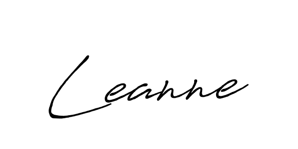 How to make Leanne name signature. Use Antro_Vectra_Bolder style for creating short signs online. This is the latest handwritten sign. Leanne signature style 7 images and pictures png