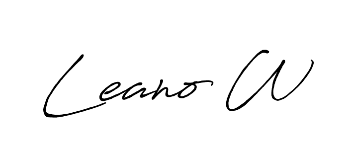Use a signature maker to create a handwritten signature online. With this signature software, you can design (Antro_Vectra_Bolder) your own signature for name Leano W. Leano W signature style 7 images and pictures png