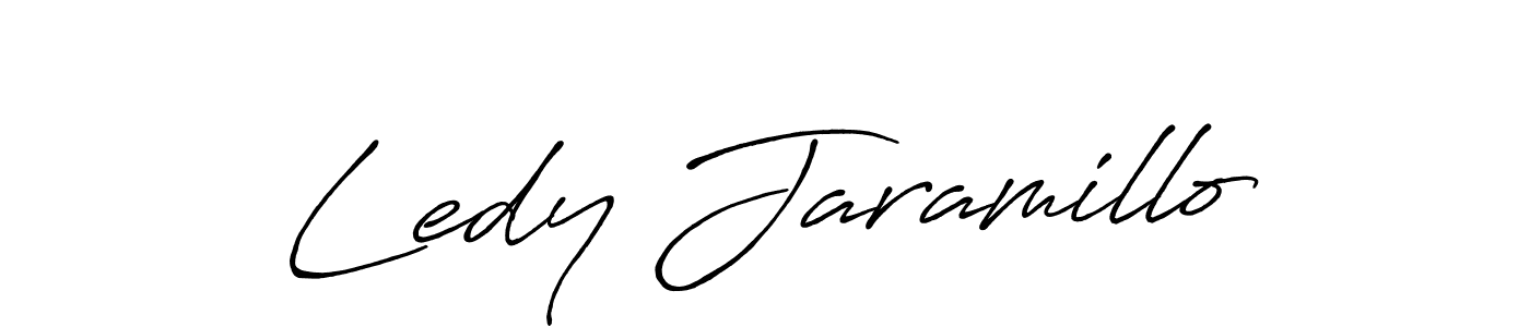 Make a beautiful signature design for name Ledy Jaramillo. With this signature (Antro_Vectra_Bolder) style, you can create a handwritten signature for free. Ledy Jaramillo signature style 7 images and pictures png