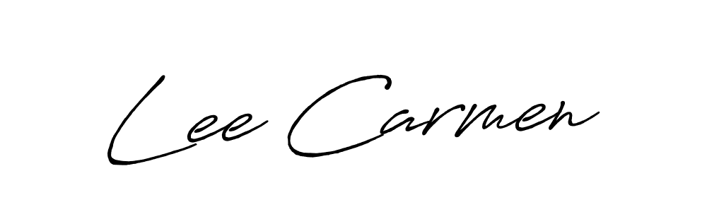 How to make Lee Carmen name signature. Use Antro_Vectra_Bolder style for creating short signs online. This is the latest handwritten sign. Lee Carmen signature style 7 images and pictures png