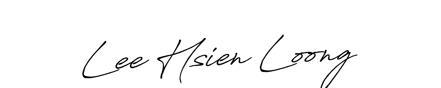 Make a beautiful signature design for name Lee Hsien Loong. With this signature (Antro_Vectra_Bolder) style, you can create a handwritten signature for free. Lee Hsien Loong signature style 7 images and pictures png