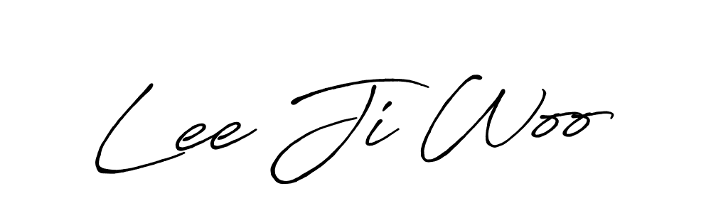 Use a signature maker to create a handwritten signature online. With this signature software, you can design (Antro_Vectra_Bolder) your own signature for name Lee Ji Woo. Lee Ji Woo signature style 7 images and pictures png