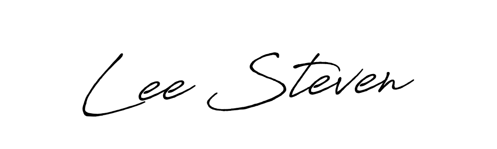 How to make Lee Steven name signature. Use Antro_Vectra_Bolder style for creating short signs online. This is the latest handwritten sign. Lee Steven signature style 7 images and pictures png