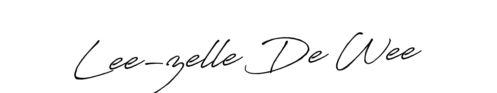 You should practise on your own different ways (Antro_Vectra_Bolder) to write your name (Lee-zelle De Wee) in signature. don't let someone else do it for you. Lee-zelle De Wee signature style 7 images and pictures png