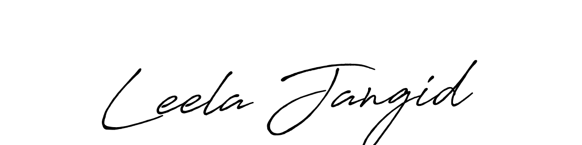 Leela Jangid stylish signature style. Best Handwritten Sign (Antro_Vectra_Bolder) for my name. Handwritten Signature Collection Ideas for my name Leela Jangid. Leela Jangid signature style 7 images and pictures png