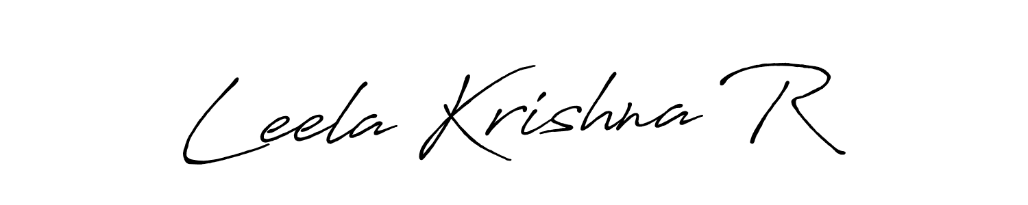 How to make Leela Krishna R name signature. Use Antro_Vectra_Bolder style for creating short signs online. This is the latest handwritten sign. Leela Krishna R signature style 7 images and pictures png