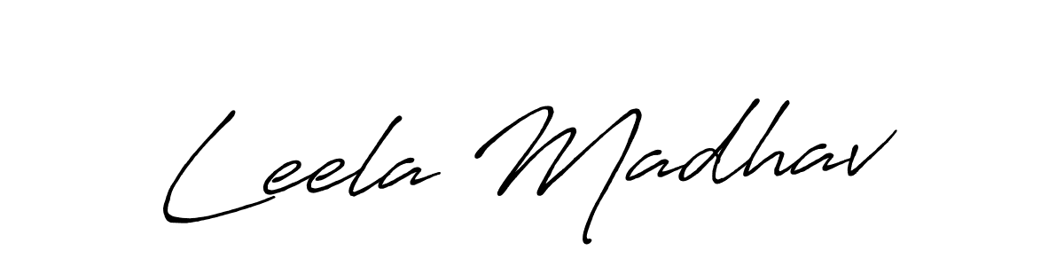 How to make Leela Madhav name signature. Use Antro_Vectra_Bolder style for creating short signs online. This is the latest handwritten sign. Leela Madhav signature style 7 images and pictures png