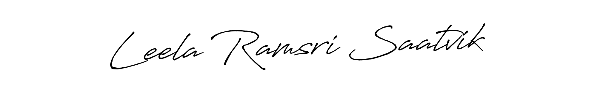 Create a beautiful signature design for name Leela Ramsri Saatvik. With this signature (Antro_Vectra_Bolder) fonts, you can make a handwritten signature for free. Leela Ramsri Saatvik signature style 7 images and pictures png