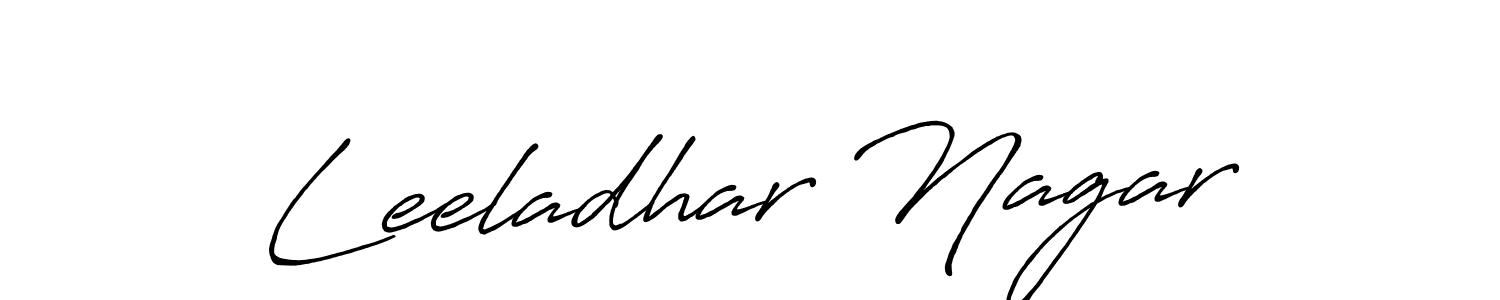 The best way (Antro_Vectra_Bolder) to make a short signature is to pick only two or three words in your name. The name Leeladhar Nagar include a total of six letters. For converting this name. Leeladhar Nagar signature style 7 images and pictures png