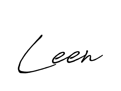 Leen stylish signature style. Best Handwritten Sign (Antro_Vectra_Bolder) for my name. Handwritten Signature Collection Ideas for my name Leen. Leen signature style 7 images and pictures png