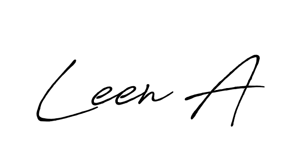Also we have Leen A name is the best signature style. Create professional handwritten signature collection using Antro_Vectra_Bolder autograph style. Leen A signature style 7 images and pictures png