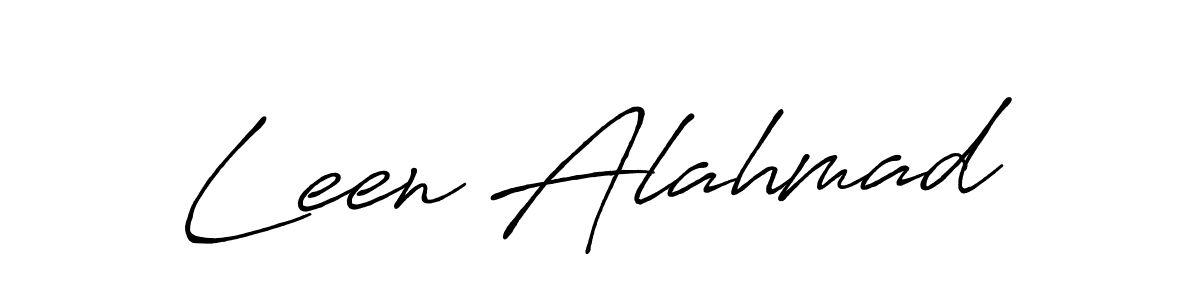 Make a beautiful signature design for name Leen Alahmad. With this signature (Antro_Vectra_Bolder) style, you can create a handwritten signature for free. Leen Alahmad signature style 7 images and pictures png