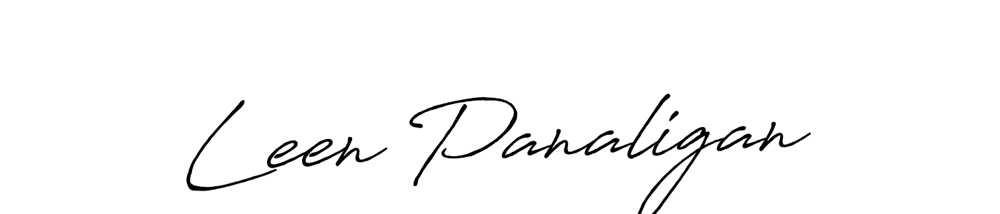 How to make Leen Panaligan signature? Antro_Vectra_Bolder is a professional autograph style. Create handwritten signature for Leen Panaligan name. Leen Panaligan signature style 7 images and pictures png