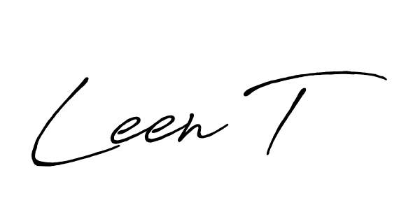 if you are searching for the best signature style for your name Leen T. so please give up your signature search. here we have designed multiple signature styles  using Antro_Vectra_Bolder. Leen T signature style 7 images and pictures png