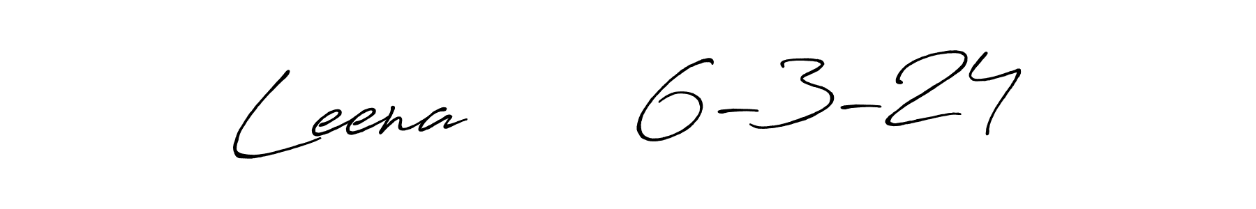 Also You can easily find your signature by using the search form. We will create Leena       6-3-24 name handwritten signature images for you free of cost using Antro_Vectra_Bolder sign style. Leena       6-3-24 signature style 7 images and pictures png