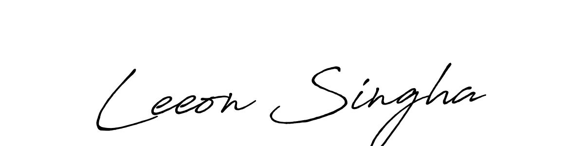 How to make Leeon Singha name signature. Use Antro_Vectra_Bolder style for creating short signs online. This is the latest handwritten sign. Leeon Singha signature style 7 images and pictures png