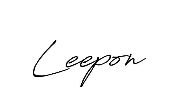 Use a signature maker to create a handwritten signature online. With this signature software, you can design (Antro_Vectra_Bolder) your own signature for name Leepon. Leepon signature style 7 images and pictures png