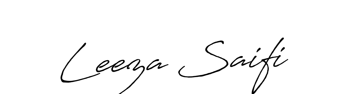 Make a beautiful signature design for name Leeza Saifi. With this signature (Antro_Vectra_Bolder) style, you can create a handwritten signature for free. Leeza Saifi signature style 7 images and pictures png