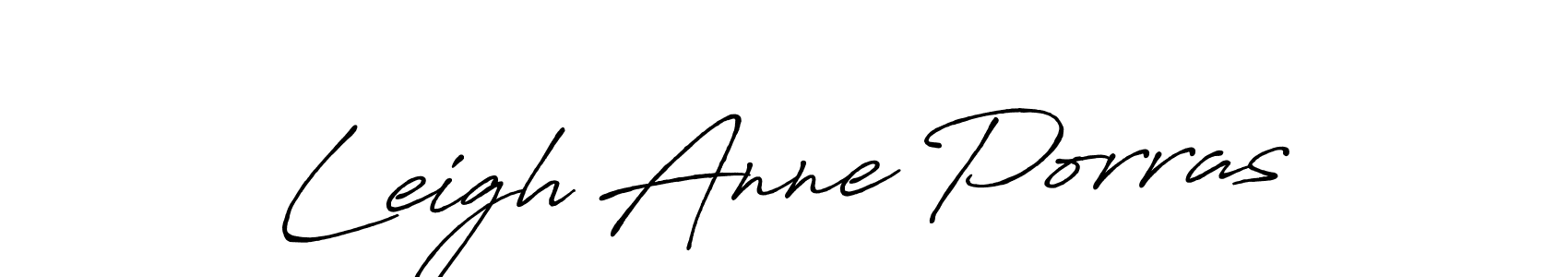 Make a beautiful signature design for name Leigh Anne Porras. With this signature (Antro_Vectra_Bolder) style, you can create a handwritten signature for free. Leigh Anne Porras signature style 7 images and pictures png