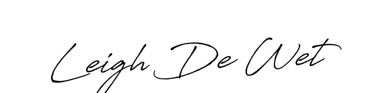 How to make Leigh De Wet name signature. Use Antro_Vectra_Bolder style for creating short signs online. This is the latest handwritten sign. Leigh De Wet signature style 7 images and pictures png