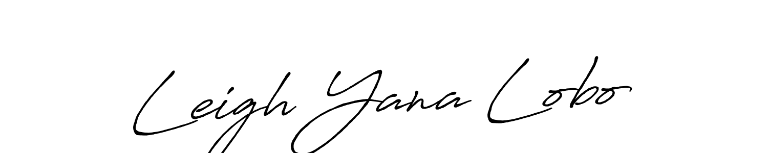 How to make Leigh Yana Lobo name signature. Use Antro_Vectra_Bolder style for creating short signs online. This is the latest handwritten sign. Leigh Yana Lobo signature style 7 images and pictures png