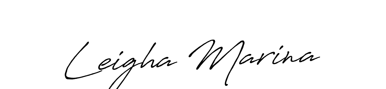 Leigha Marina stylish signature style. Best Handwritten Sign (Antro_Vectra_Bolder) for my name. Handwritten Signature Collection Ideas for my name Leigha Marina. Leigha Marina signature style 7 images and pictures png