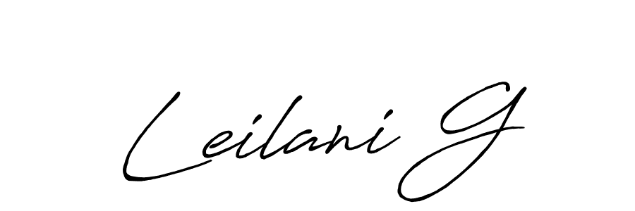 Leilani G stylish signature style. Best Handwritten Sign (Antro_Vectra_Bolder) for my name. Handwritten Signature Collection Ideas for my name Leilani G. Leilani G signature style 7 images and pictures png