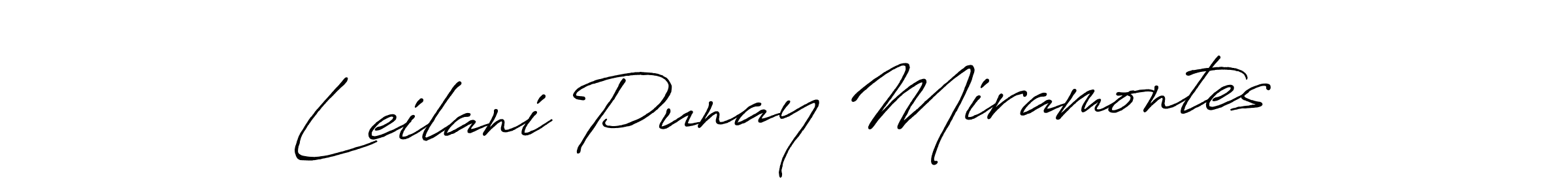 How to make Leilani Punay Miramontes name signature. Use Antro_Vectra_Bolder style for creating short signs online. This is the latest handwritten sign. Leilani Punay Miramontes signature style 7 images and pictures png