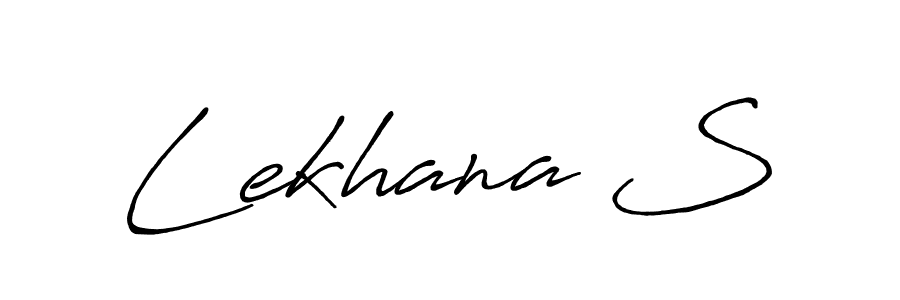 The best way (Antro_Vectra_Bolder) to make a short signature is to pick only two or three words in your name. The name Lekhana S include a total of six letters. For converting this name. Lekhana S signature style 7 images and pictures png