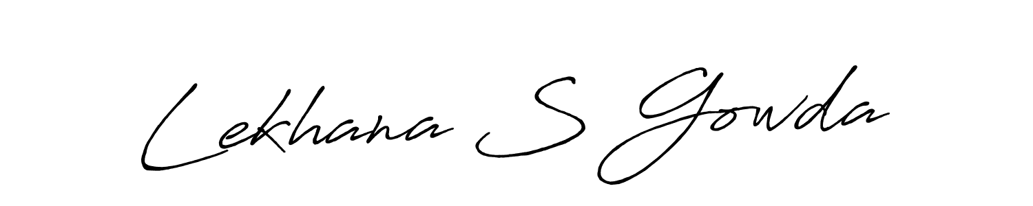 Make a beautiful signature design for name Lekhana S Gowda. With this signature (Antro_Vectra_Bolder) style, you can create a handwritten signature for free. Lekhana S Gowda signature style 7 images and pictures png