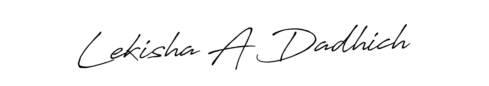 if you are searching for the best signature style for your name Lekisha A Dadhich. so please give up your signature search. here we have designed multiple signature styles  using Antro_Vectra_Bolder. Lekisha A Dadhich signature style 7 images and pictures png