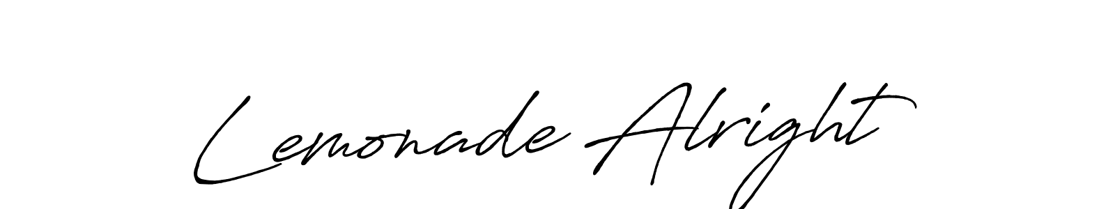 Use a signature maker to create a handwritten signature online. With this signature software, you can design (Antro_Vectra_Bolder) your own signature for name Lemonade Alright. Lemonade Alright signature style 7 images and pictures png