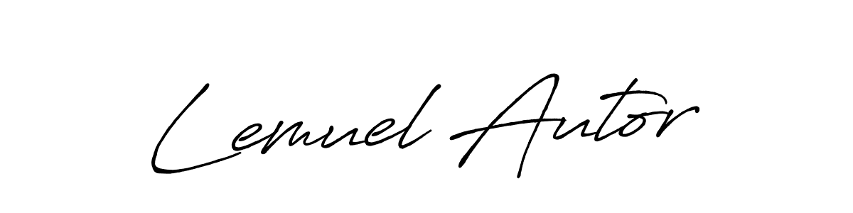 You should practise on your own different ways (Antro_Vectra_Bolder) to write your name (Lemuel Autor) in signature. don't let someone else do it for you. Lemuel Autor signature style 7 images and pictures png