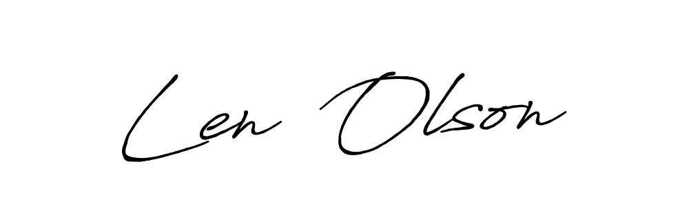 How to make Len  Olson name signature. Use Antro_Vectra_Bolder style for creating short signs online. This is the latest handwritten sign. Len  Olson signature style 7 images and pictures png