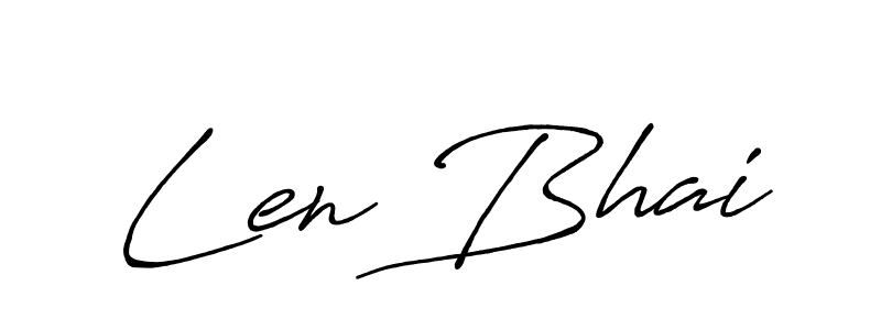 Also we have Len Bhai name is the best signature style. Create professional handwritten signature collection using Antro_Vectra_Bolder autograph style. Len Bhai signature style 7 images and pictures png