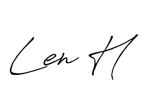 Len H stylish signature style. Best Handwritten Sign (Antro_Vectra_Bolder) for my name. Handwritten Signature Collection Ideas for my name Len H. Len H signature style 7 images and pictures png