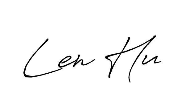Use a signature maker to create a handwritten signature online. With this signature software, you can design (Antro_Vectra_Bolder) your own signature for name Len Hu. Len Hu signature style 7 images and pictures png