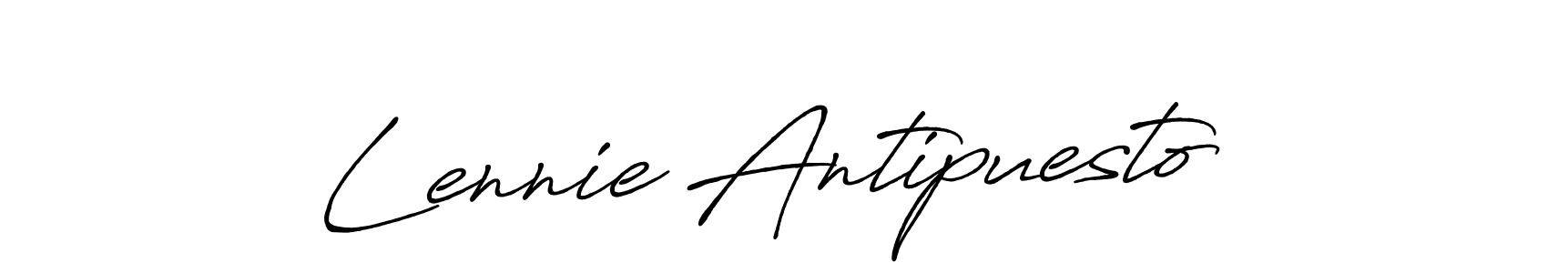 Create a beautiful signature design for name Lennie Antipuesto. With this signature (Antro_Vectra_Bolder) fonts, you can make a handwritten signature for free. Lennie Antipuesto signature style 7 images and pictures png
