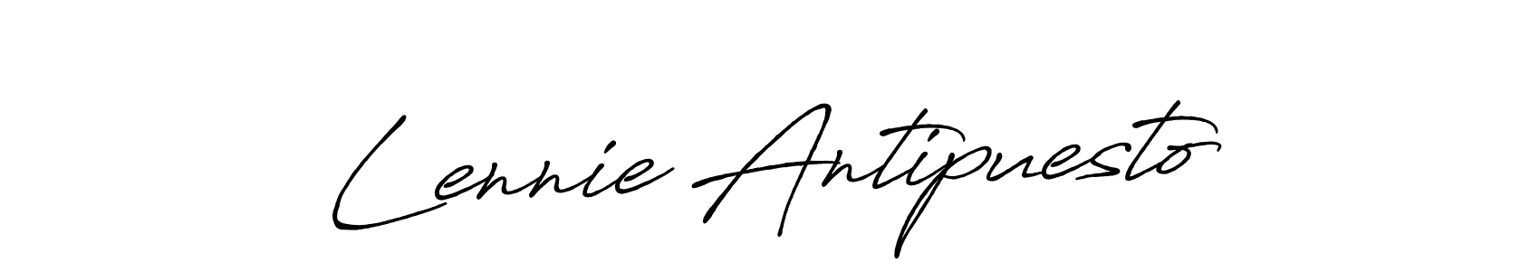 How to make Lennie Antipuesto name signature. Use Antro_Vectra_Bolder style for creating short signs online. This is the latest handwritten sign. Lennie Antipuesto signature style 7 images and pictures png