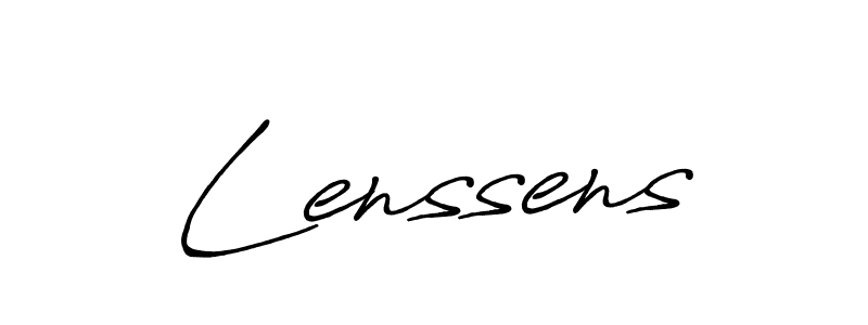 Create a beautiful signature design for name Lenssens. With this signature (Antro_Vectra_Bolder) fonts, you can make a handwritten signature for free. Lenssens signature style 7 images and pictures png