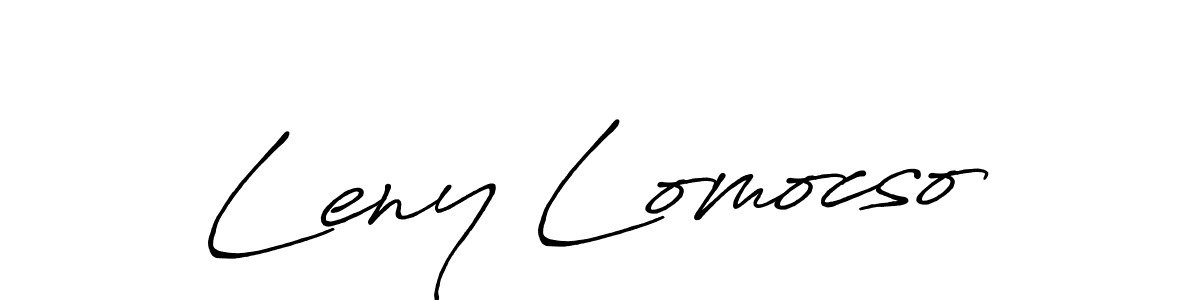 How to make Leny Lomocso name signature. Use Antro_Vectra_Bolder style for creating short signs online. This is the latest handwritten sign. Leny Lomocso signature style 7 images and pictures png